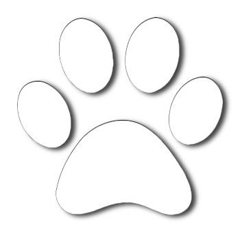 red barn logo paw white